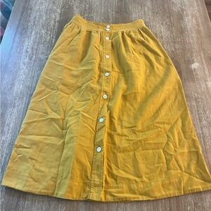 Madewell Yellow Linen Skirt